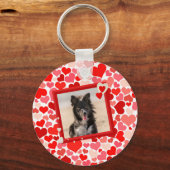 Porte-clés Valentines Frontière Collie Coeurs de chien (Recto)