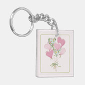 Porte-clés Valentine's Heart Pink and Green Heart Balloons (Devant gauche)