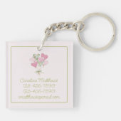 Porte-clés Valentine's Heart Pink and Green Heart Balloons (Dos)