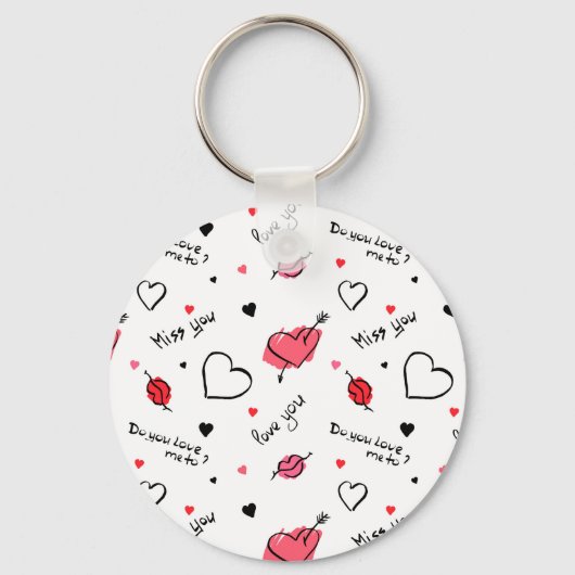 Porte-clés Valentine's Hearts Arrow sans couture (Recto)