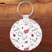 Porte-clés Valentine's Hearts Arrow sans couture (Verso)
