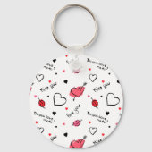 Porte-clés Valentine's Hearts Arrow sans couture (Verso)