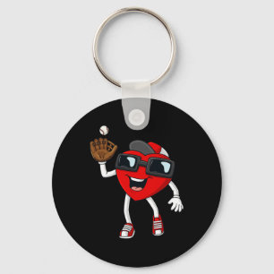 Porte-clés Valentines Jour Coeur Attraper Un Baseball Fun Boy