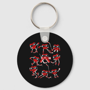 Porte-clés Valentines Jour Coeur de glace Joueur de hockey Jo