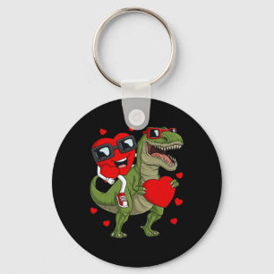 Porte-clés Valentines Jour Coeur équitation Dinosaur T Rex Fu