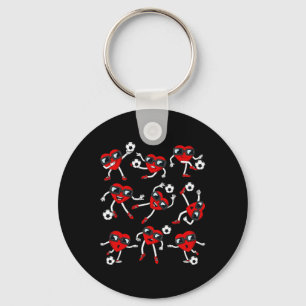 Porte-clés Valentines Jour Coeur Football Joueur Amusants Gar