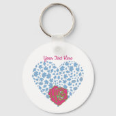 Porte-clés Valentines Jour Rose romantique Balayage Coeur Per (Recto)