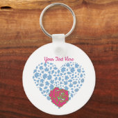 Porte-clés Valentines Jour Rose romantique Balayage Coeur Per (Recto)