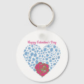 Porte-clés Valentines Jour Rose romantique Balayage Coeur Per (Verso)