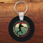 Porte-clés Valeurs d'équipe de baseball motivationnelles (Recto)