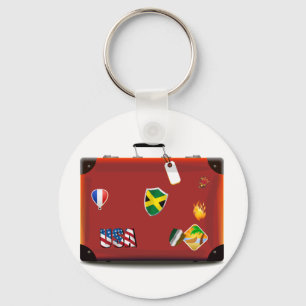 Porte-clés Valise en cuir vintage