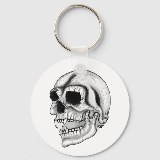 Porte-clés Vampir crâne noir et blanc (Recto)