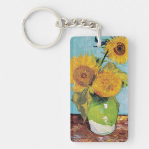 Porte-clés Van Gogh - 3 tournesols dans un vase