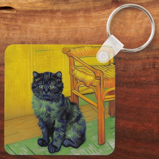 Porte-clés Van Gogh Black Cat (Verso)