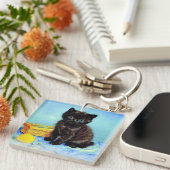 Porte-clés Van Gogh Black Kitten avec fils (Devant Droit)