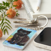 Porte-clés Van Gogh Black Kitten avec fils (Devant droit)