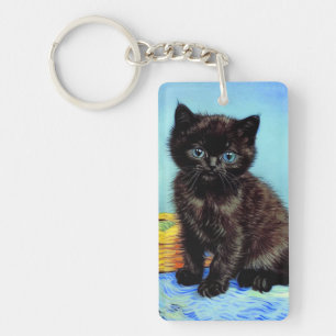 Porte-clés Van Gogh Black Kitten avec fils