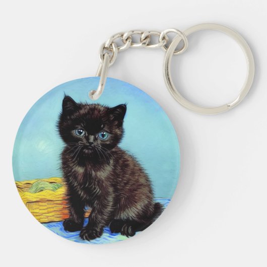 Porte-clés Van Gogh Black Kitten avec fils (Dos)