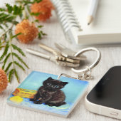 Porte-clés Van Gogh Black Kitten avec fils (Devant Droit)