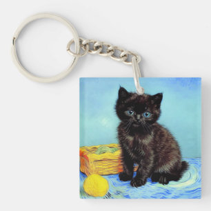 Porte-clés Van Gogh Black Kitten avec fils