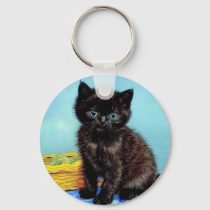 Porte-clés Van Gogh Black Kitten avec fils