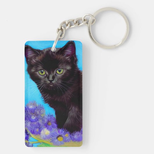 Porte-clés Van Gogh Chat et fleurs (Dos)