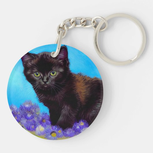 Porte-clés Van Gogh Chat et fleurs (Dos)