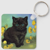 Porte-clés Van Gogh Chat noir Fleurs jaunes (Dos)
