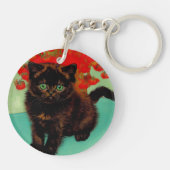 Porte-clés Van Gogh Chat noir Fleurs rouges (Dos)