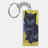 Porte-clés Van Gogh Chat noir Fleurs violettes (Devant gauche)