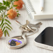 Porte-clés Van Gogh Kitten noir avec des tournesols (Côté )