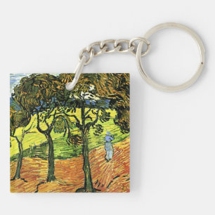 Porte-clés Van Gogh - Paysage avec arbres et figures