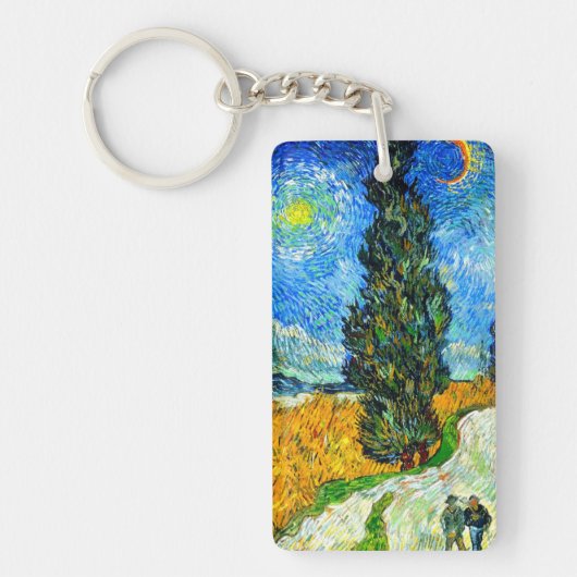 Porte-clés Van Gogh Road avec Cypress et Star (Devant)