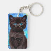 Porte-clés Van Gogh Starry Night Black Cat (Dos)