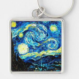 Porte-clés Van Gogh - Starry Night, célèbre peinture,