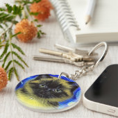 Porte-clés Van Gogh Starry Nuit Siamese Cat (Devant droit)