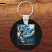 Porte-clés Van Gogh Starry Style de nuit Sphynx Artistique Ch (Recto)