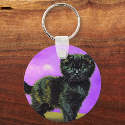 Porte-clés Van Gogh Style Cat (Recto)