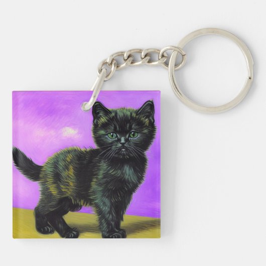 Porte-clés Van Gogh Style Cat (Dos)