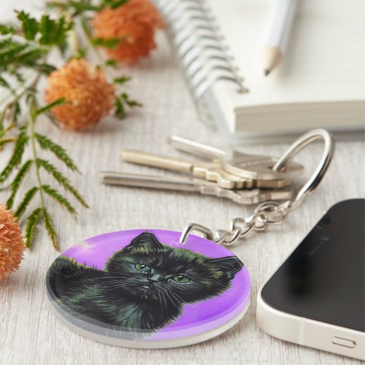 Porte-clés Van Gogh Style Cat (Devant droit)