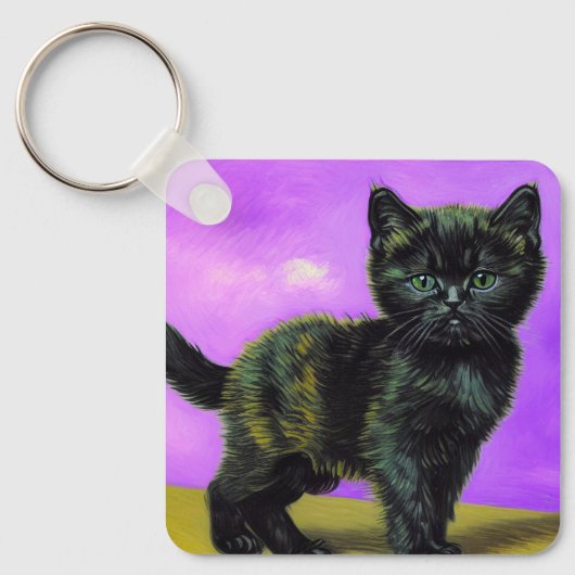 Porte-clés Van Gogh Style Cat (Recto)