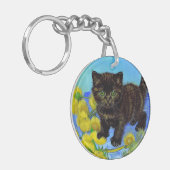 Porte-clés Van Gogh Style Chat avec tournesol (Devant gauche)