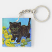 Porte-clés Van Gogh Style Chat avec tournesol (Dos)