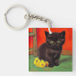 Porte-clés Van Gogh Style Chat noir
