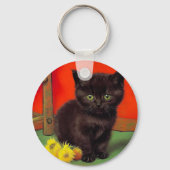 Porte-clés Van Gogh Style Chat noir (Recto)