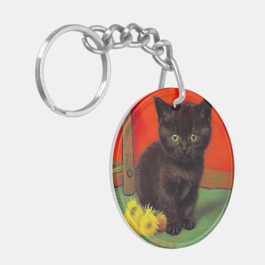 Porte-clés Van Gogh Style Chat noir (Devant gauche)