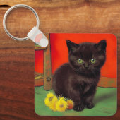Porte-clés Van Gogh Style Chat noir (Recto)