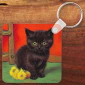 Porte-clés Van Gogh Style Chat noir (Verso)