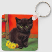 Porte-clés Van Gogh Style Chat noir (Dos)