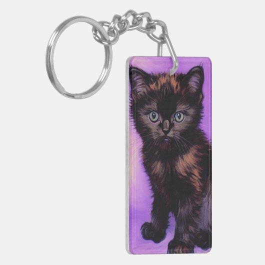 Porte-clés Van Gogh Style Chat pourpre (Devant gauche)